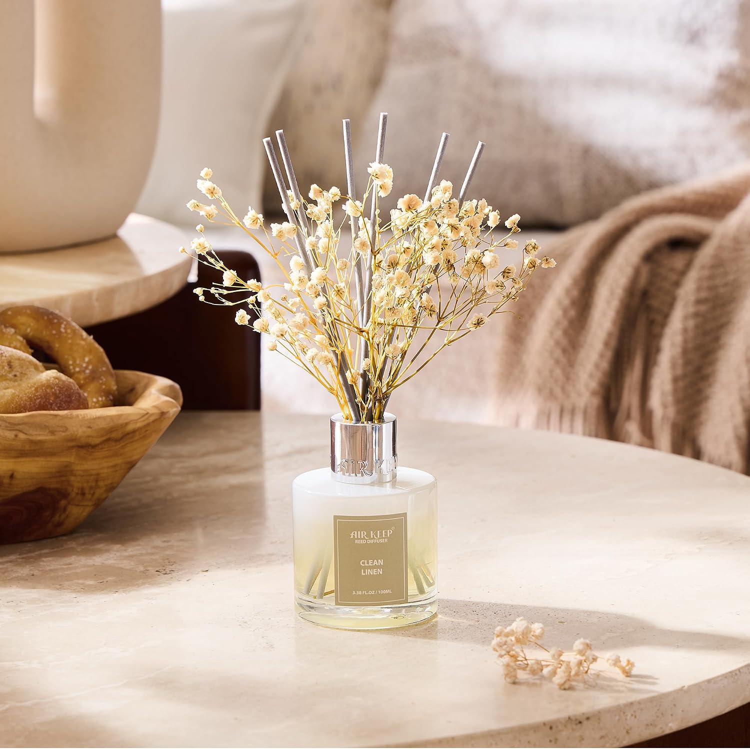 Detalle de Airkeep Diffuseur de Parfum Clean Linen — 100 ml avec 8 bâtonnets