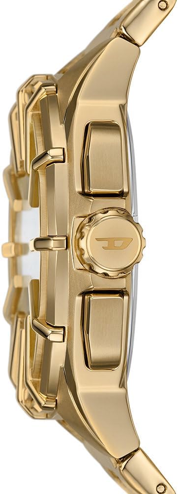 Detalle 2 de Montre Diesel Double Up pour homme – boîtier 44 mm, bracelet acier doré, chronographe quartz