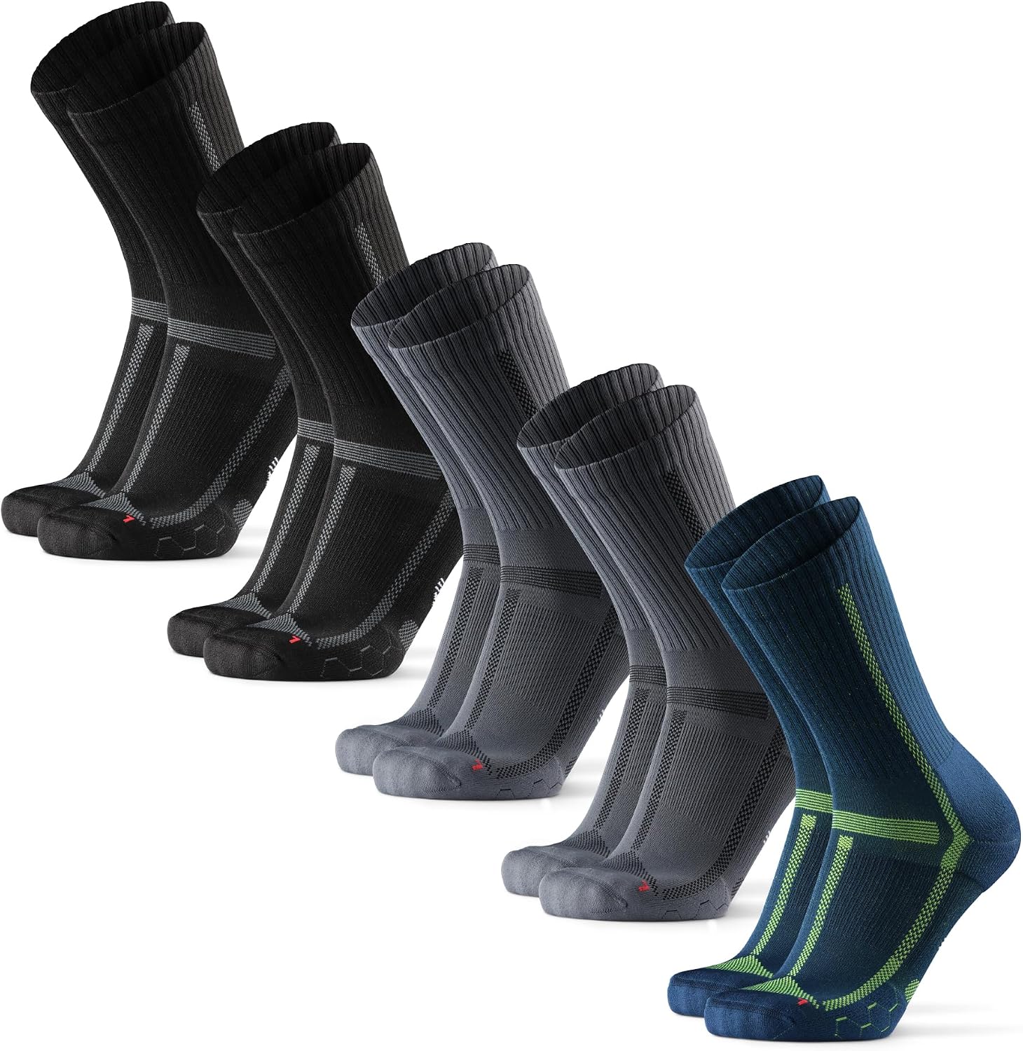 Detalle de DANISH ENDURANCE Chaussettes hautes de running longue distance (lot 3 ou 5) – confort sans frottement pour homme et femme