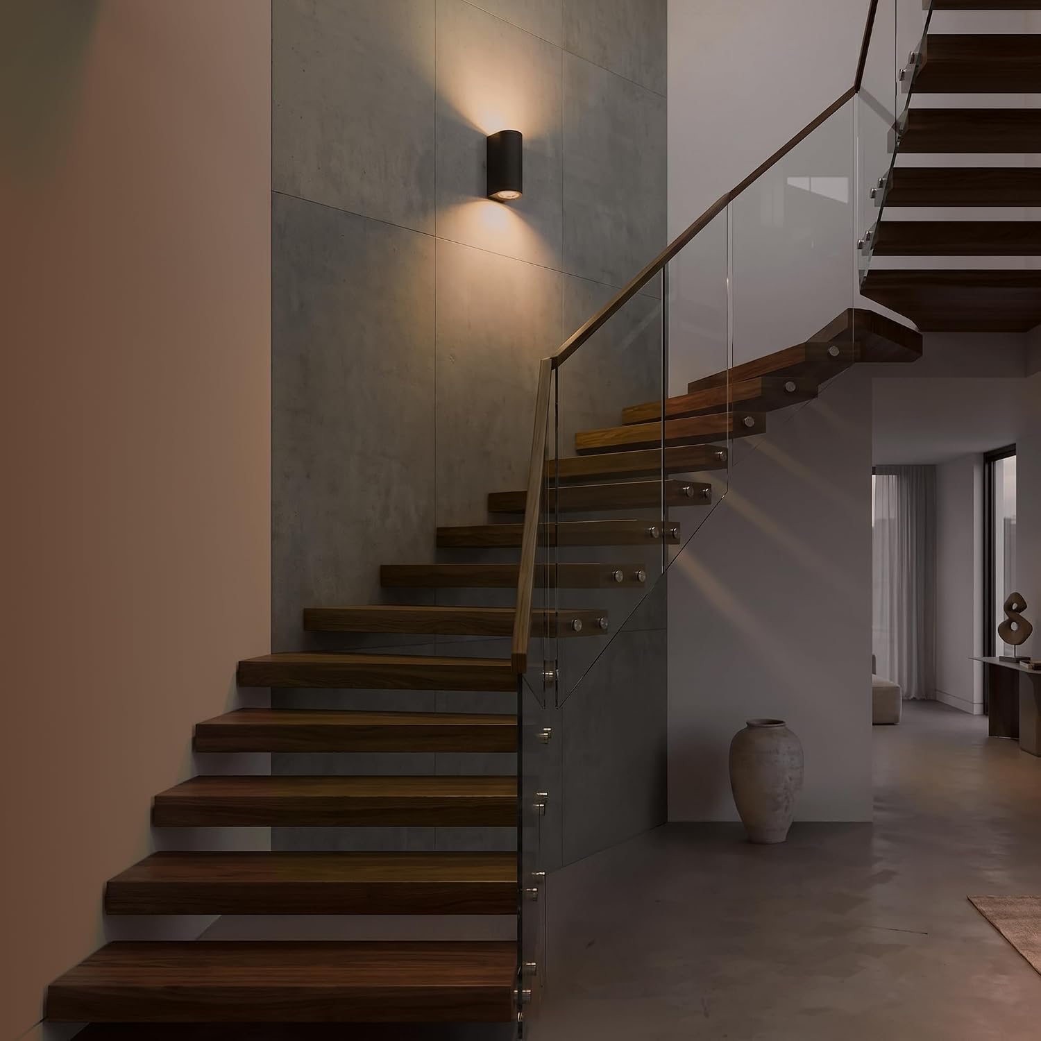 Detalle de B.K.Licht Applique murale LED extérieur/ intérieur – 2 spots GU10, IP44, 2x5W, 800 lm, 3000 K