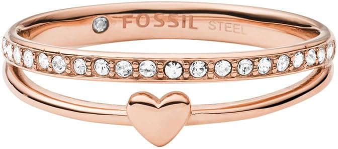 Detalle de Fossil Jewelry — Acier inoxydable doré, fini poli, tailles 9, 12, 14, 17 et 20
