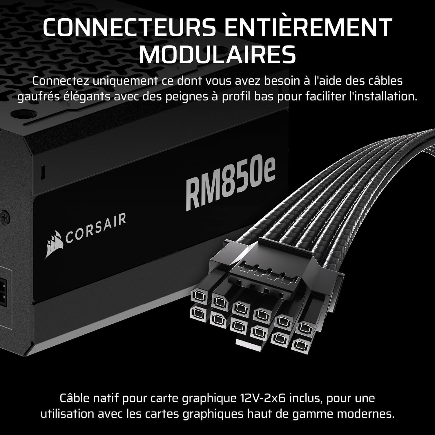 Detalle 2 de Corsair RM850e 2025 alimentation silencieuse