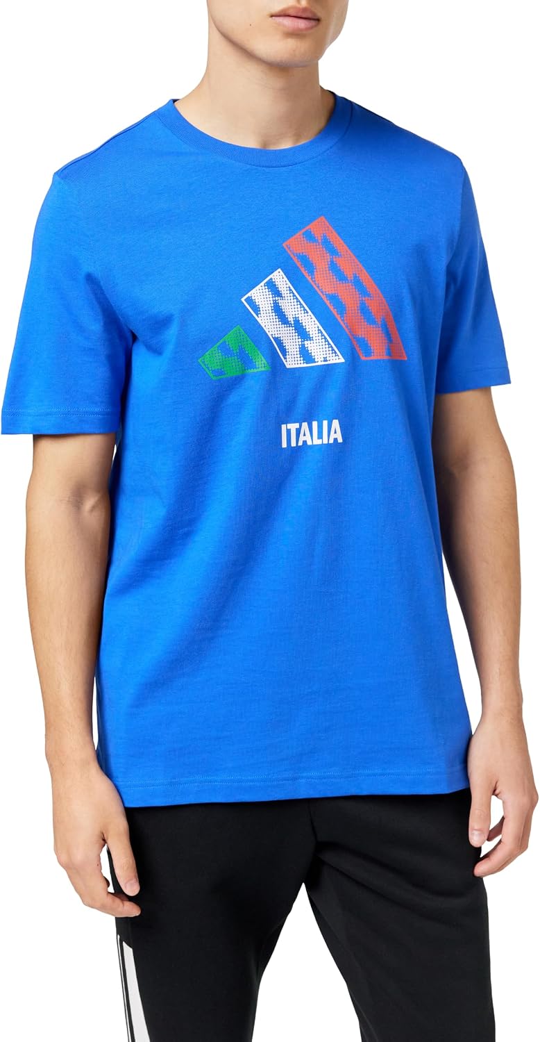 Detalle de T-shirt graphique adidas Italy 3bar Logo, manches courtes (lot de 1) : confort et look du quotidien