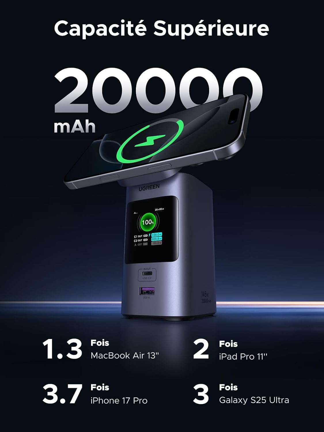 Detalle 2 de UGREEN Nexode 20000 mAh Power Bank