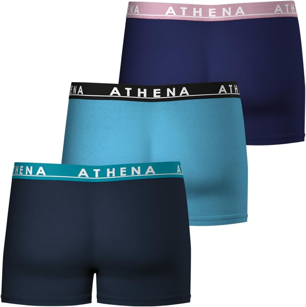 Detalle de Athena – Lot de 3 boxers homme Easy Color, coton élastique respirant