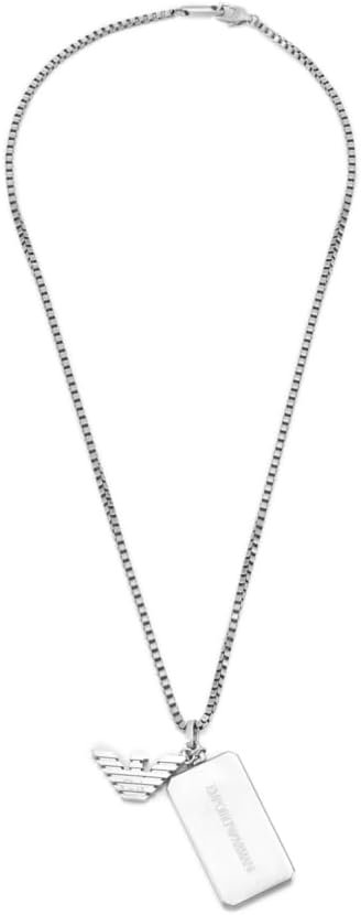 Detalle 2 de Emporio Armani Collier pour homme en perles avec fermoir mousqueton, acier inoxydable