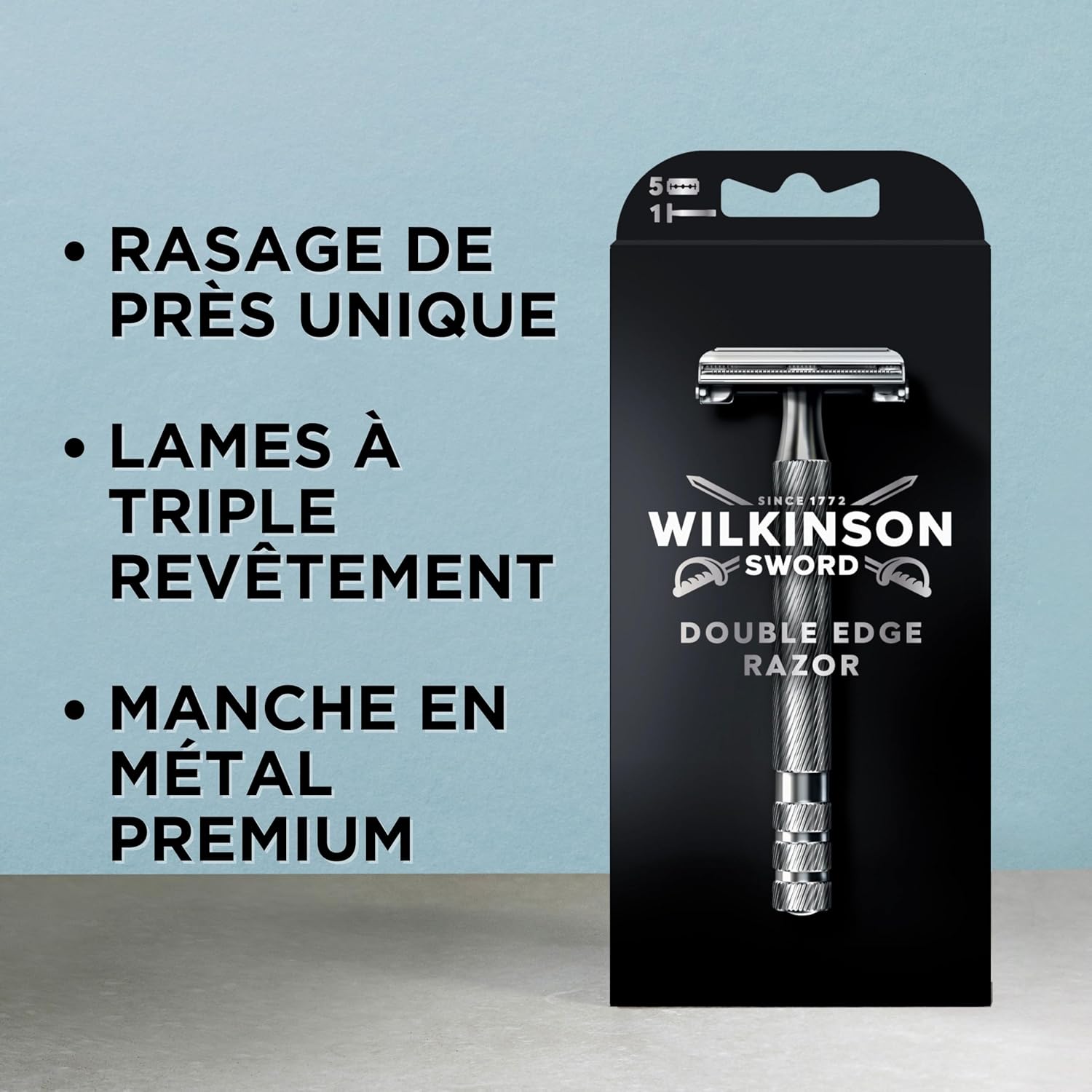 Detalle 2 de Wilkinson Sword The Edger Barber's Style rasoir de sûreté +5 lames🪒