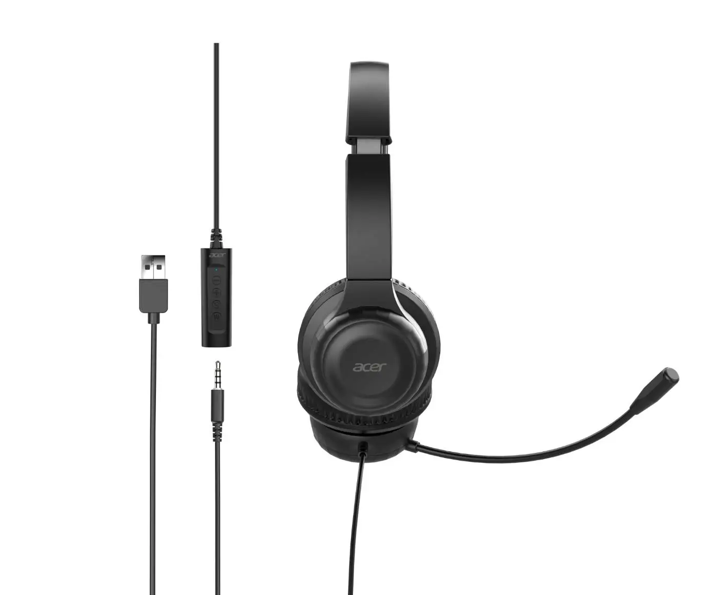 Detalle 2 de Casque supra-auriculaire Acer Office : son dynamique 30 mm et micro flexible