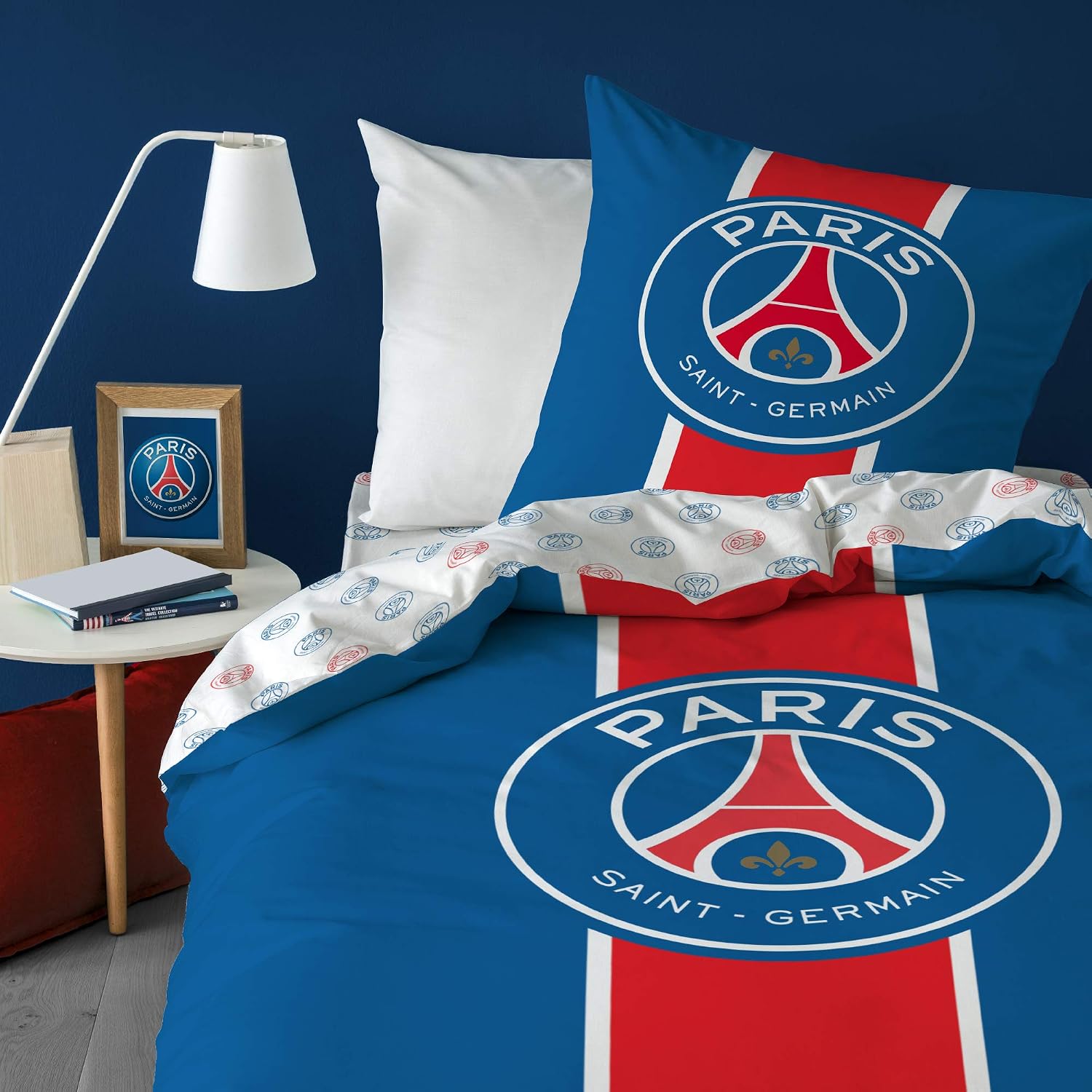 Detalle de CTI PSG Classic parure de lit enfant 100% coton imprimé Garçon (housse 140x200 + taie 63x63)