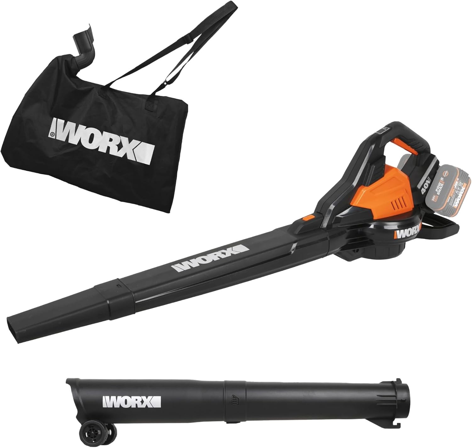Detalle de WORX Aspirateur-Souffleur sans Fil Brushless 40V WG583E.9 — 2 en 1, livré sans batterie ni chargeur