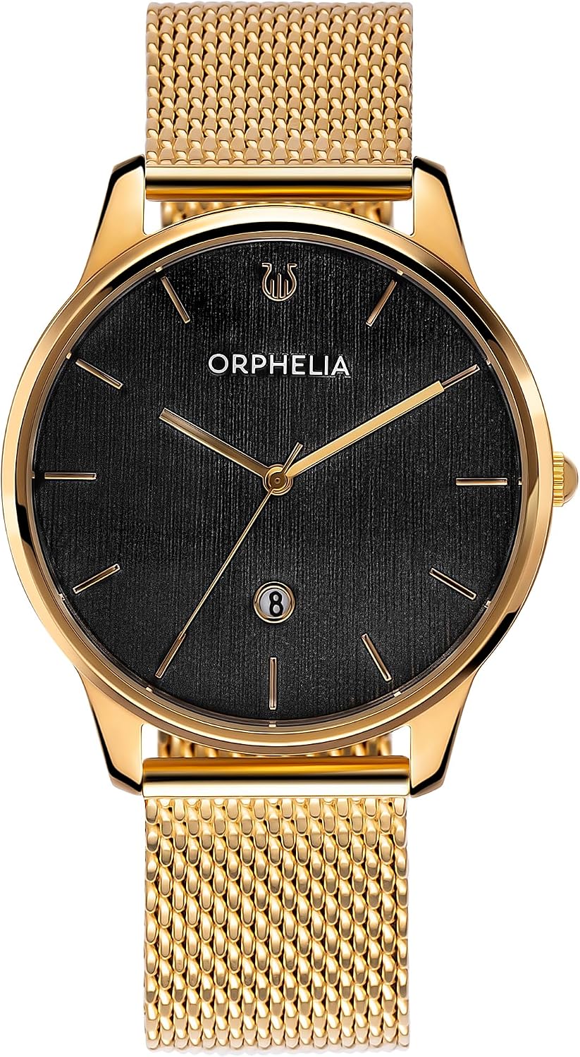 Detalle de Orphelia Portobello Homme: montre analogique quartz, boîtier doré et bracelet acier