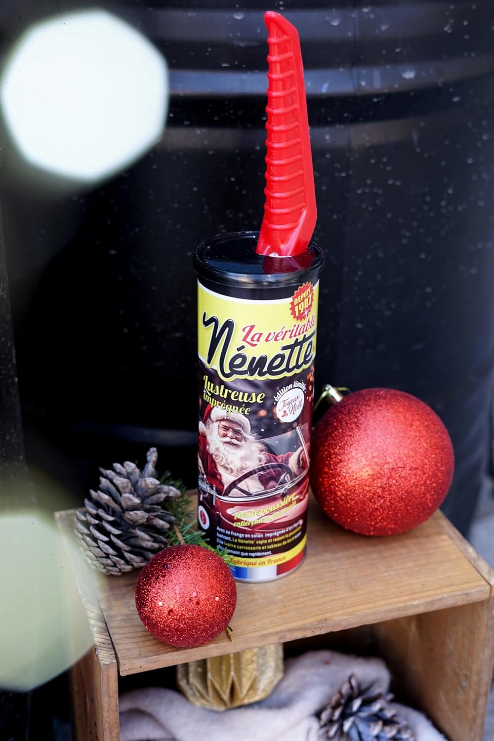 Detalle 2 de NENETTE Lustreuse imprégnée édition limitée Joyeux Noël — Fabriquée à la main en France, Noir