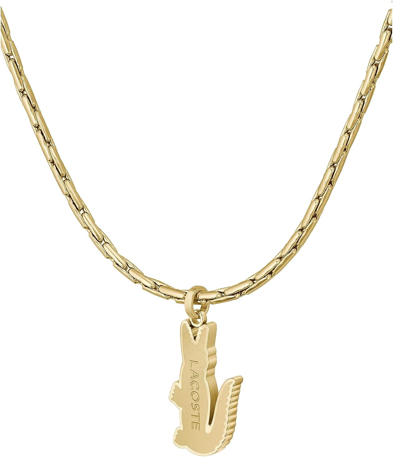 Detalle de Lacoste Collier Pendentif Homme en acier inoxydable – finition argent ou doré (Collection ARTHOR)