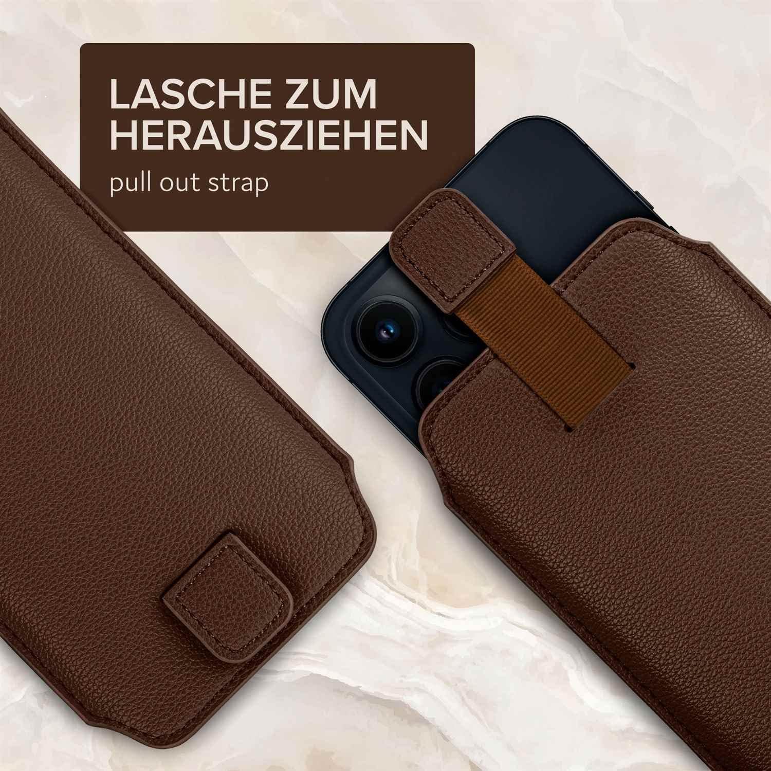 Detalle 2 de ONEFLOW Étui fin avec languette d’extraction pour iPhone SE (2020/2022) – Doublure microfibre et protection 360°