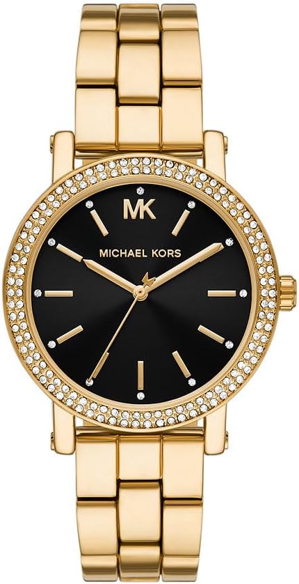 Detalle de Michael Kors Corey Montre Femme – Montre quartz à 3 aiguilles avec bracelet acier ou cuir