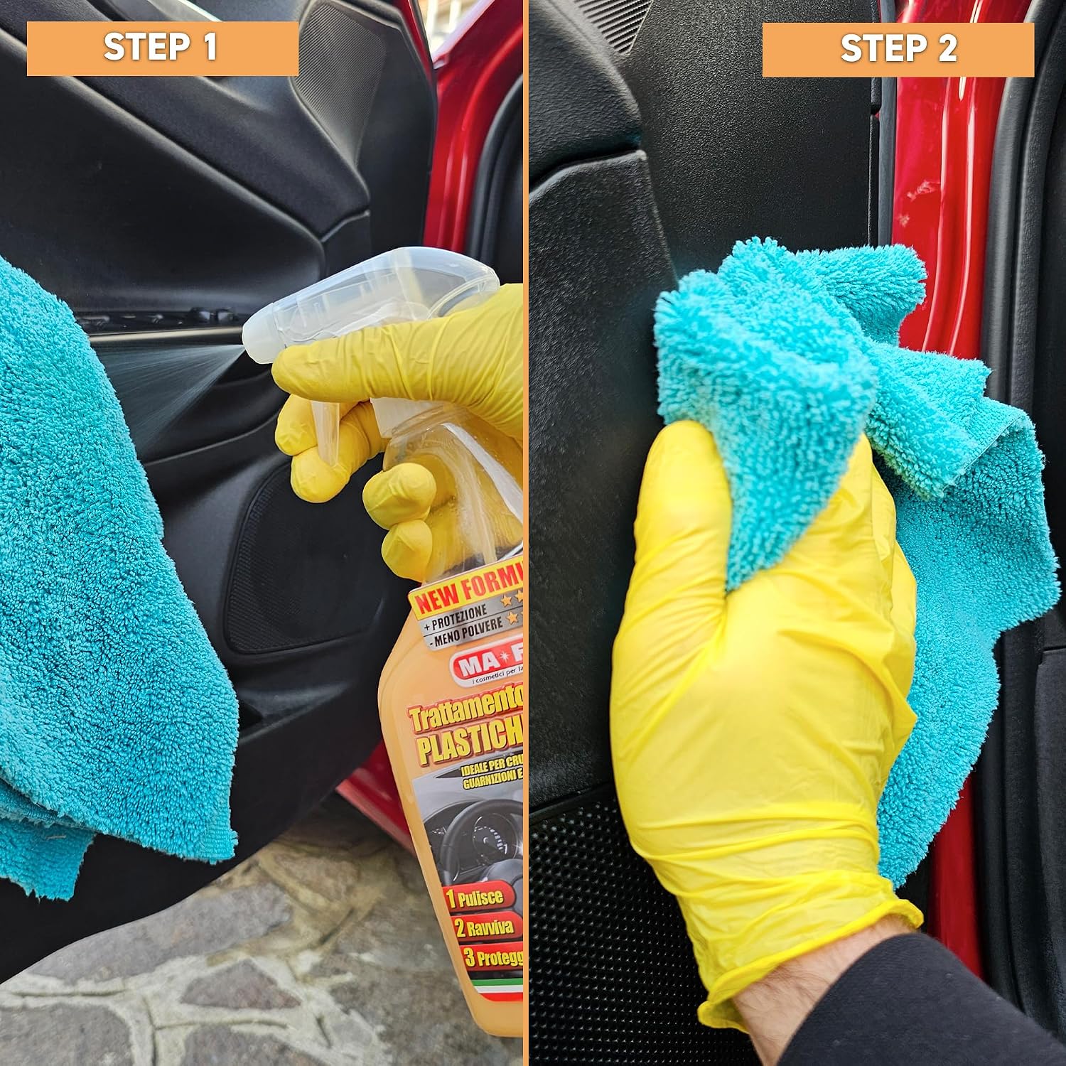 Detalle de Ma-fra Traitement plastique 3 en 1 500 ml – Nettoie, ravive et protège l’intérieur de votre véhicule