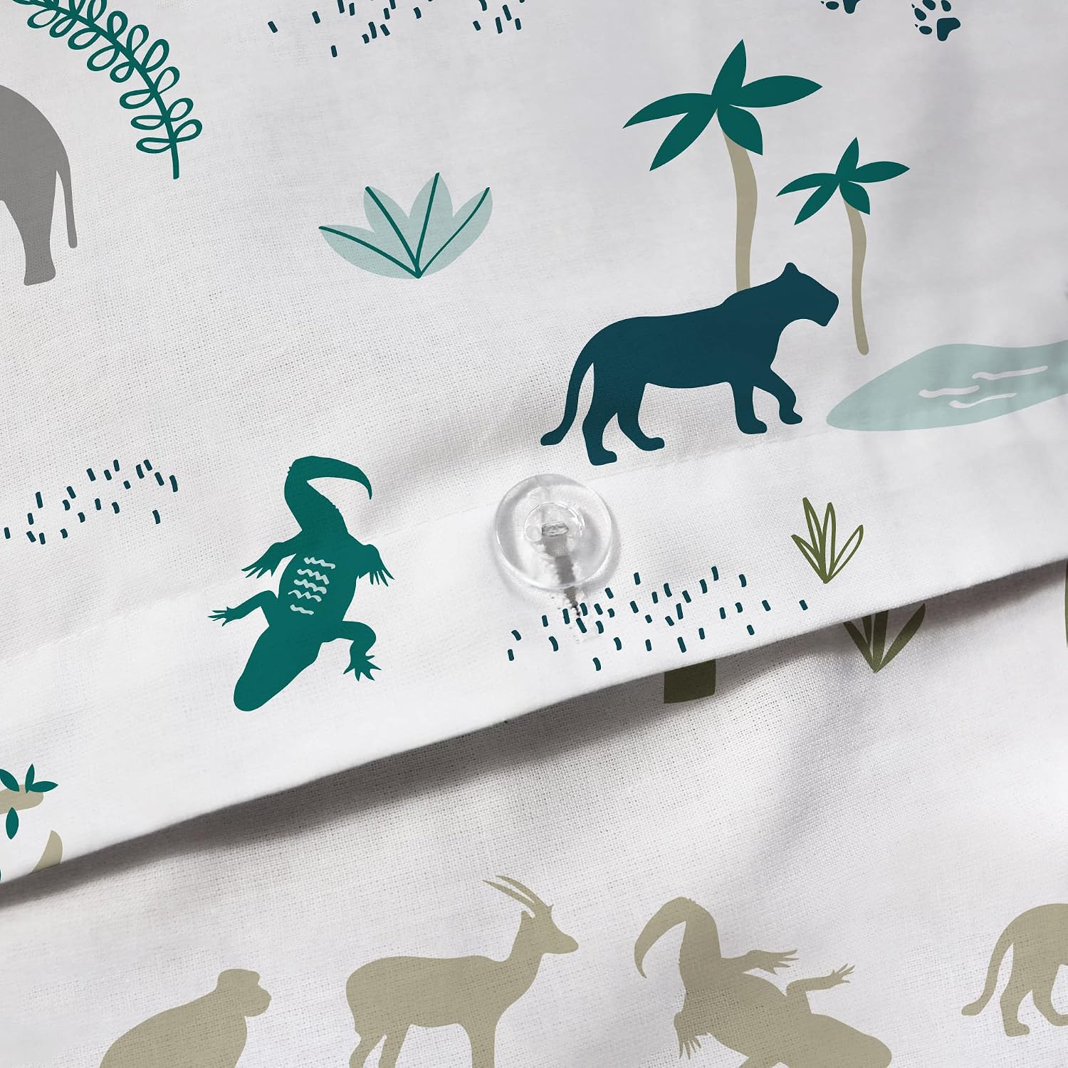 Detalle 2 de Parure de Lit Garçon Safari 140x200 cm par MATT & ROSE – 100% coton, Oeko-Tex, housse de couette + taie réversibles