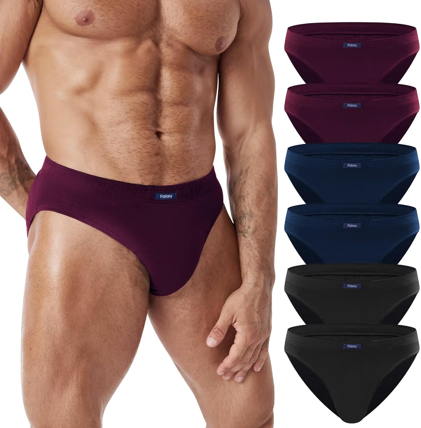 Detalle de FALARY Slip Homme en coton stretch (lot de 6/12) sans étiquette – confort quotidien