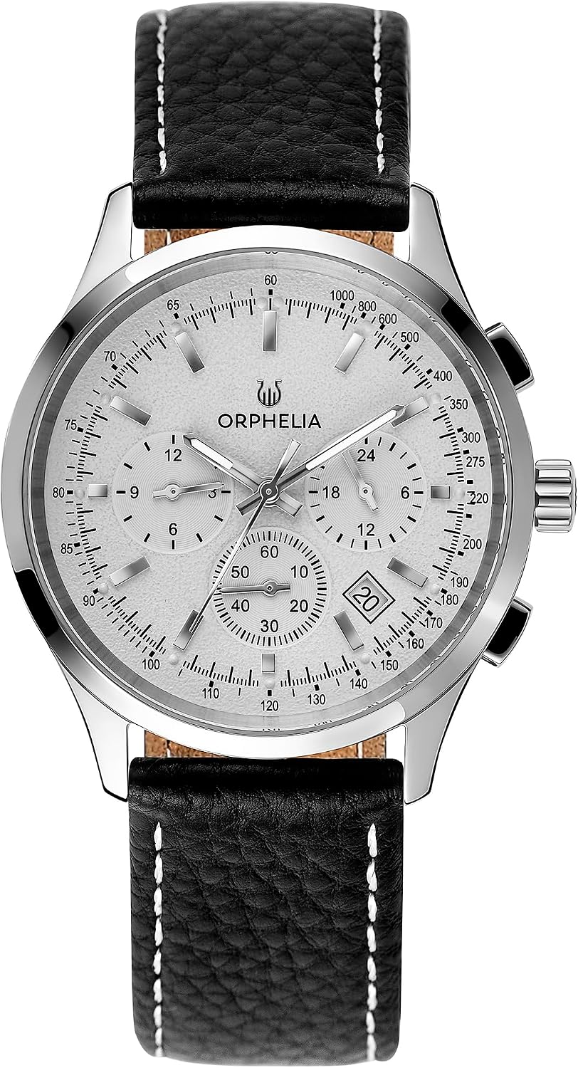 Detalle de Orphelia Montre Homme 24h Dual Time Quartz Cuir – acier et cuir, 49 mm
