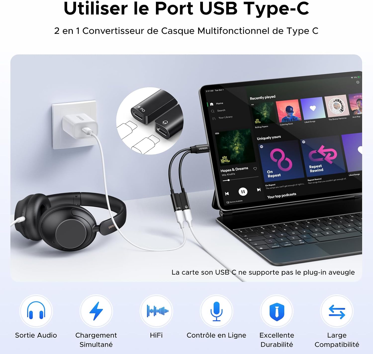 Detalle 2 de UGREEN Adaptateur USB C vers USB C 60 W