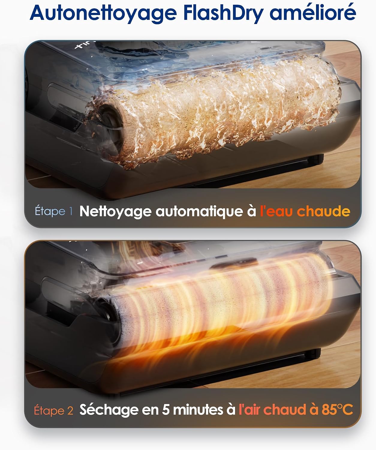 Detalle de Tineco Floor One i6 Stretch — Aspirateur Laveur sans Fil 2 en 1, traction 20 kPa et séchage rapide
