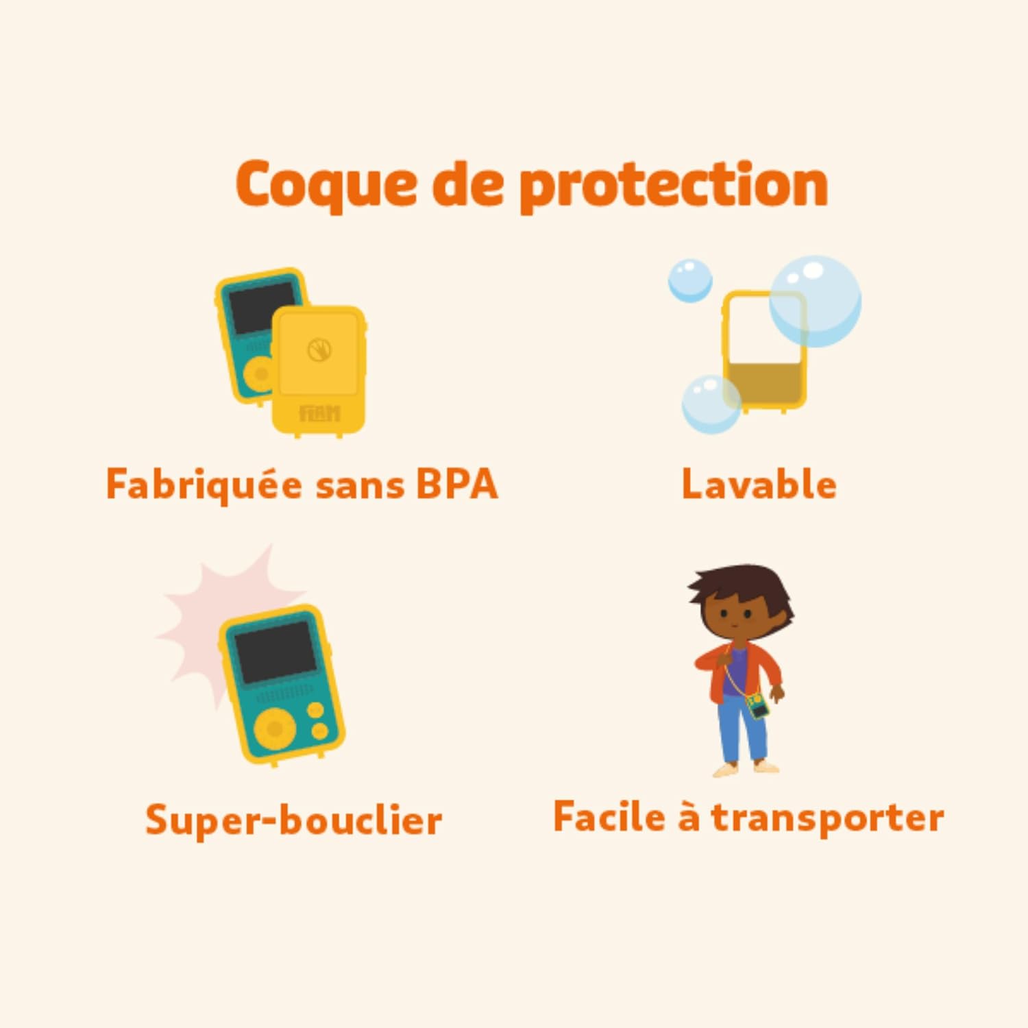 Detalle de Lunii FLAM – Coque Anti-Chocs Officielle Jaune pour FLAM, boîte à histoires sans BPA