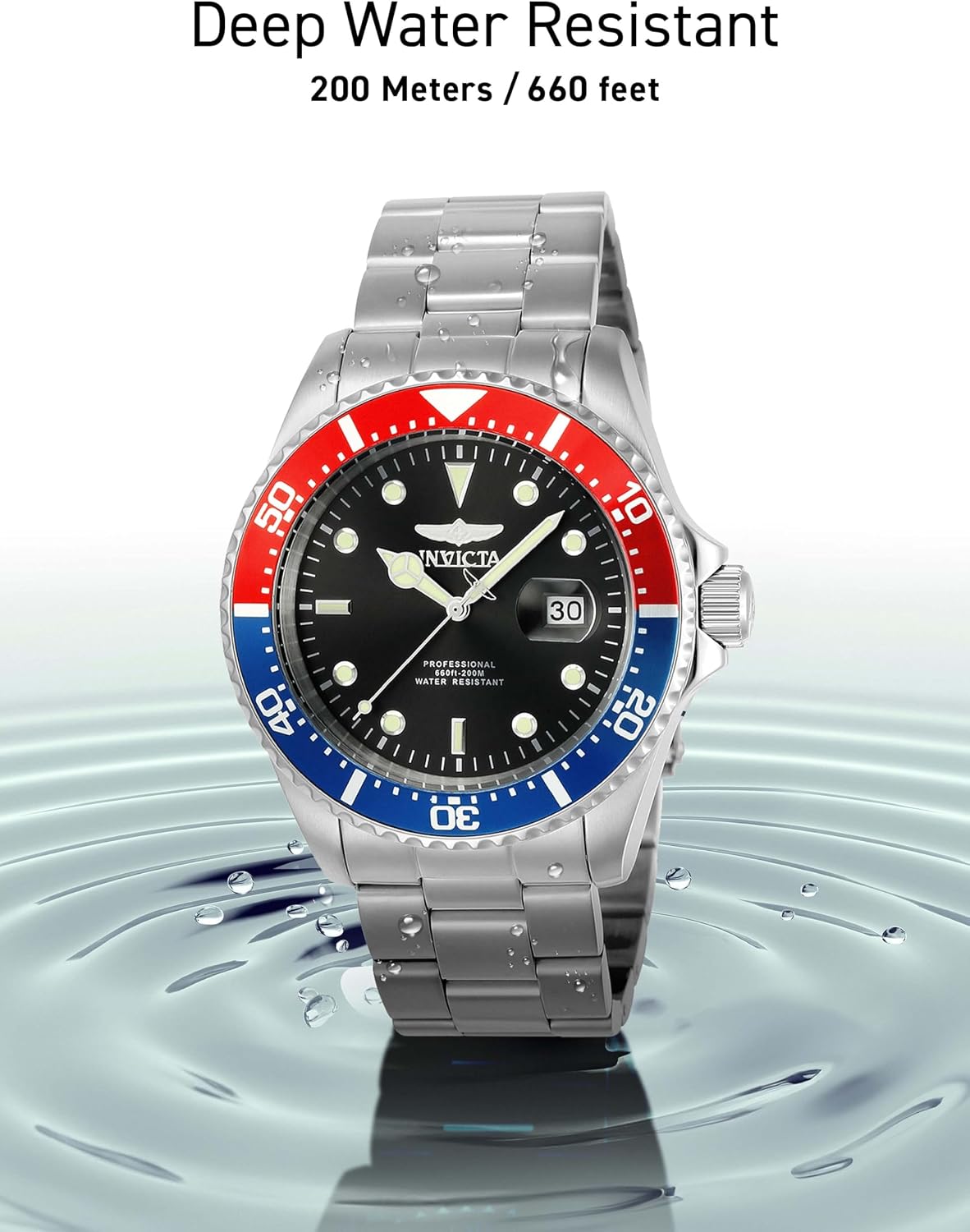 Detalle de Invicta Pro Diver Montre Homme – Mouvement Quartz, Acier Inoxydable 43 mm