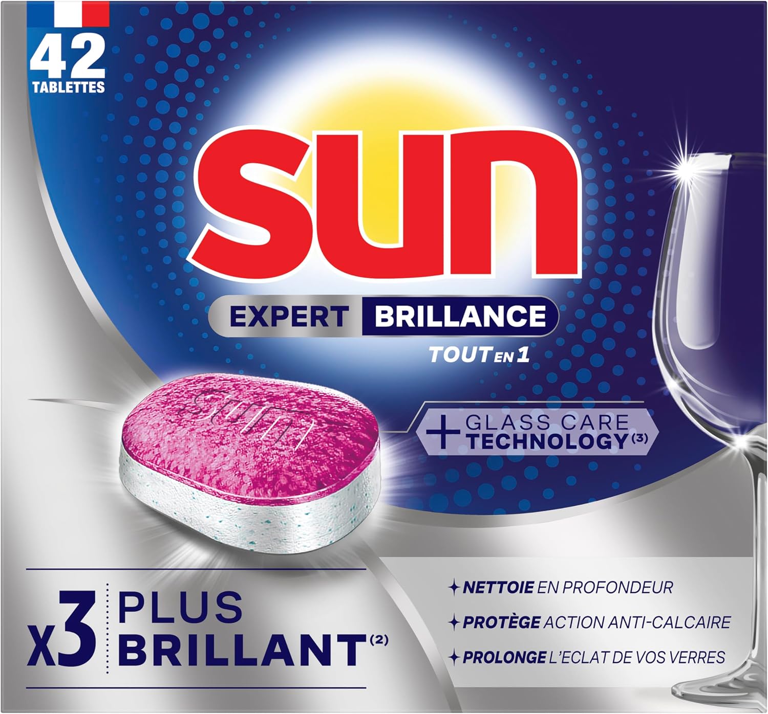 Detalle de Sun - Tablettes Lave-Vaisselle Tout-en-1 Expert Brillance (42 pastilles)