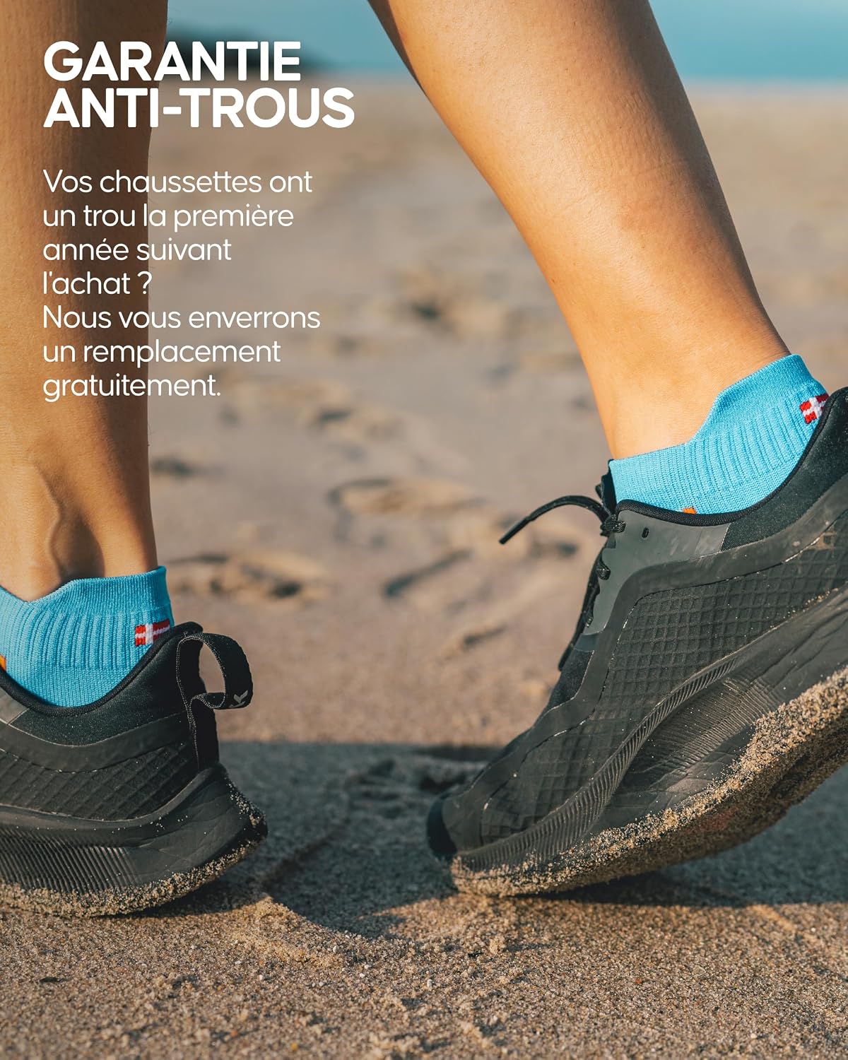 Detalle de DANISH ENDURANCE Chaussettes de course respirantes unisexes (lot de 3) — coupe basse