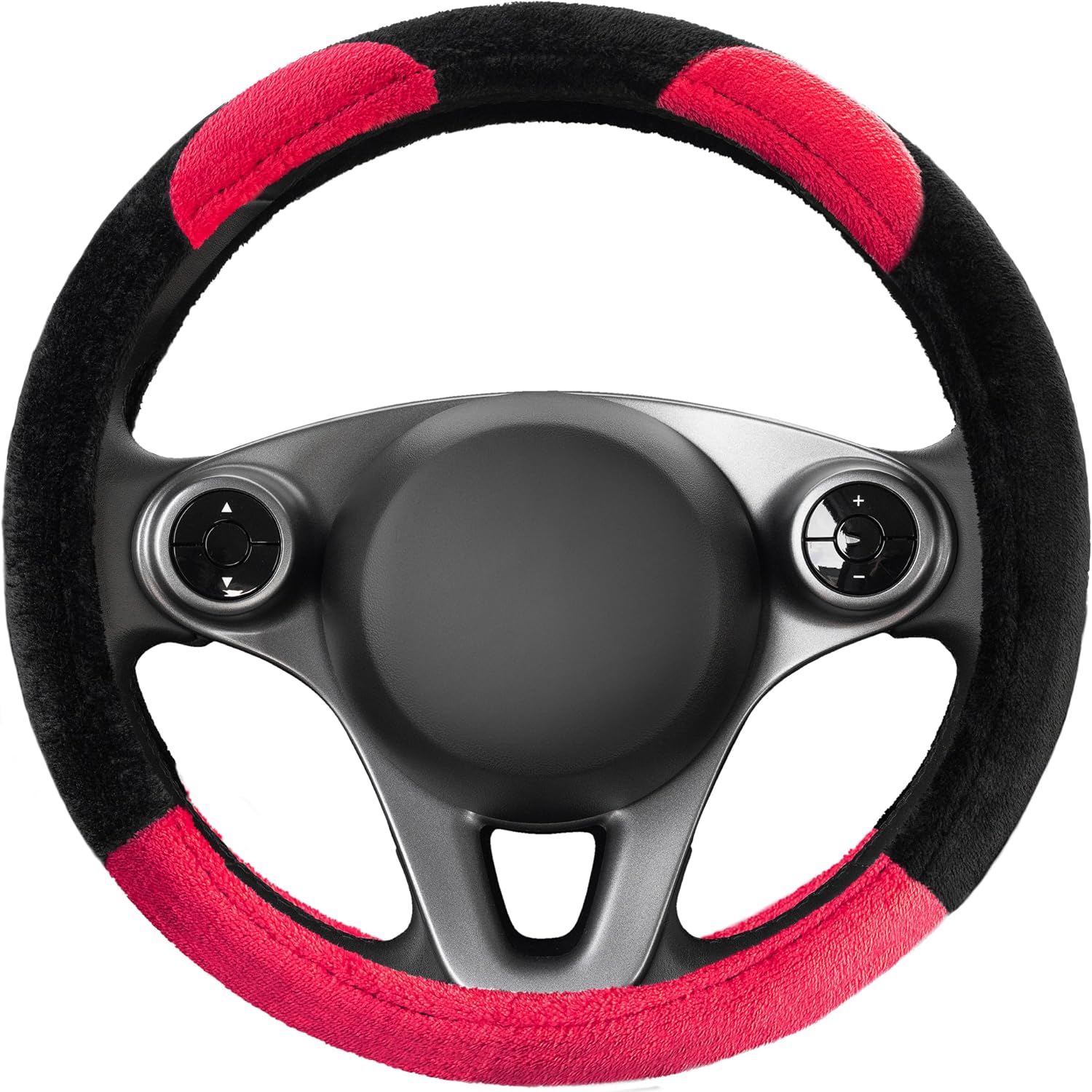Detalle de Upgrade4cars Couvre Volant Peluche Rose Noir