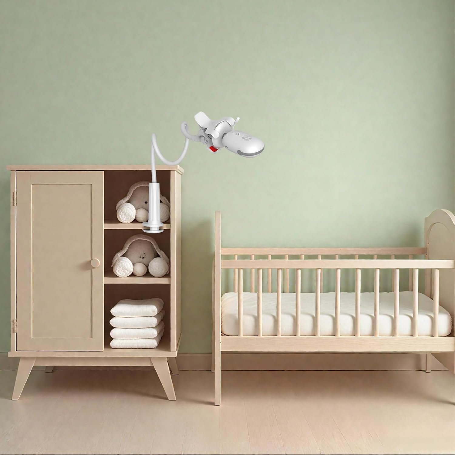 Detalle de TakTark Support universel pour babyphone : support flexible avec pinçe et adaptateur 1/4