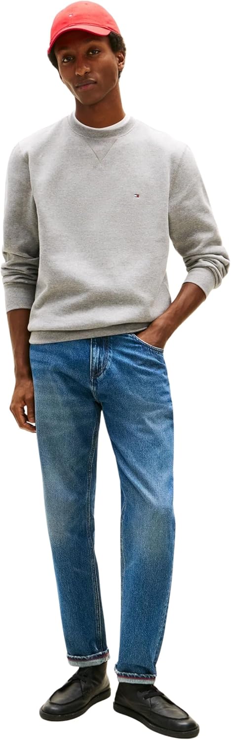 Detalle de Tommy Hilfiger Sweat homme Essential Fleece col rond à manches en molleton Regular Fit