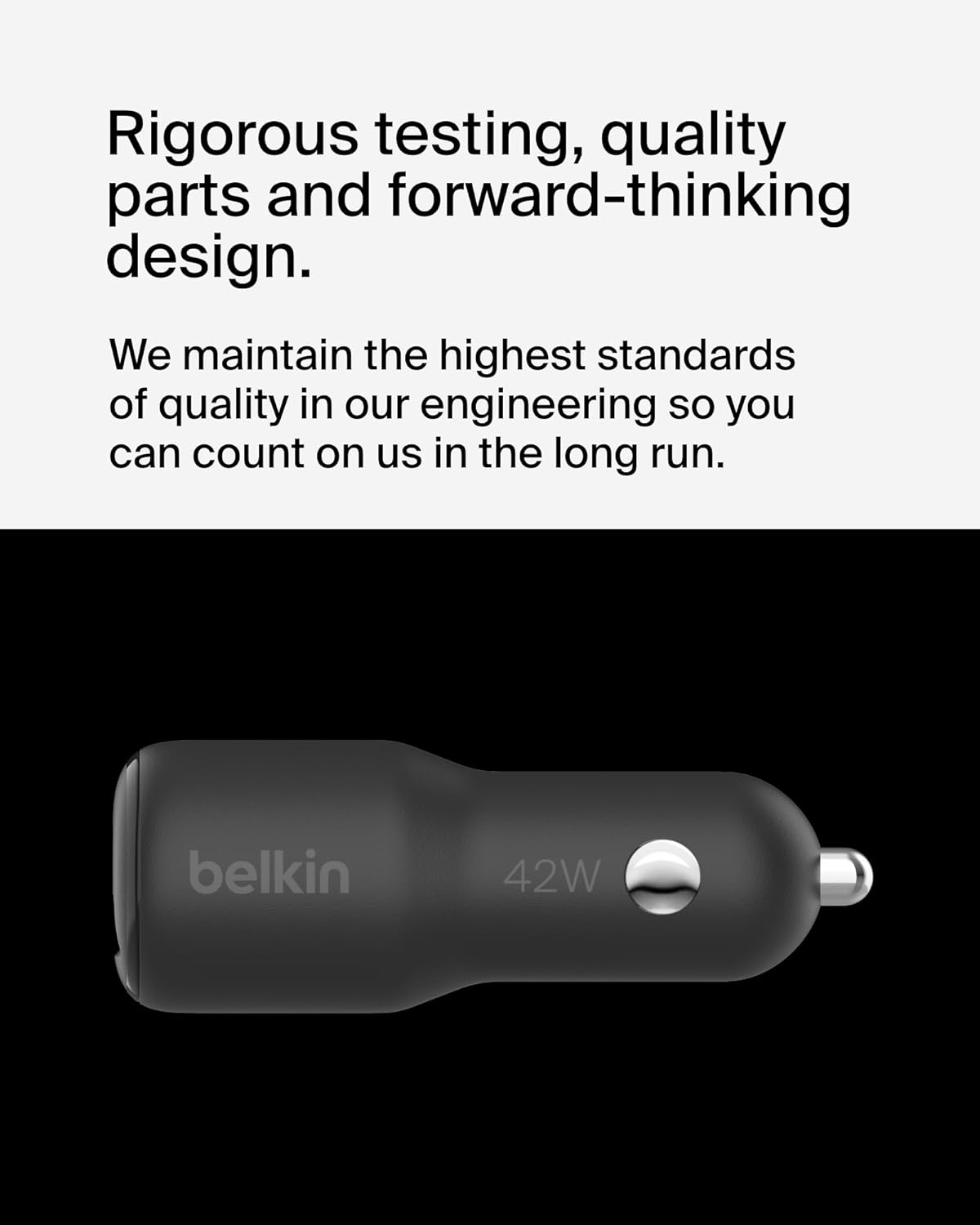 Detalle 2 de BELKIN Chargeur Voiture USB-C PD 42W (Noir) — Charge rapide et polyvalente en déplacement