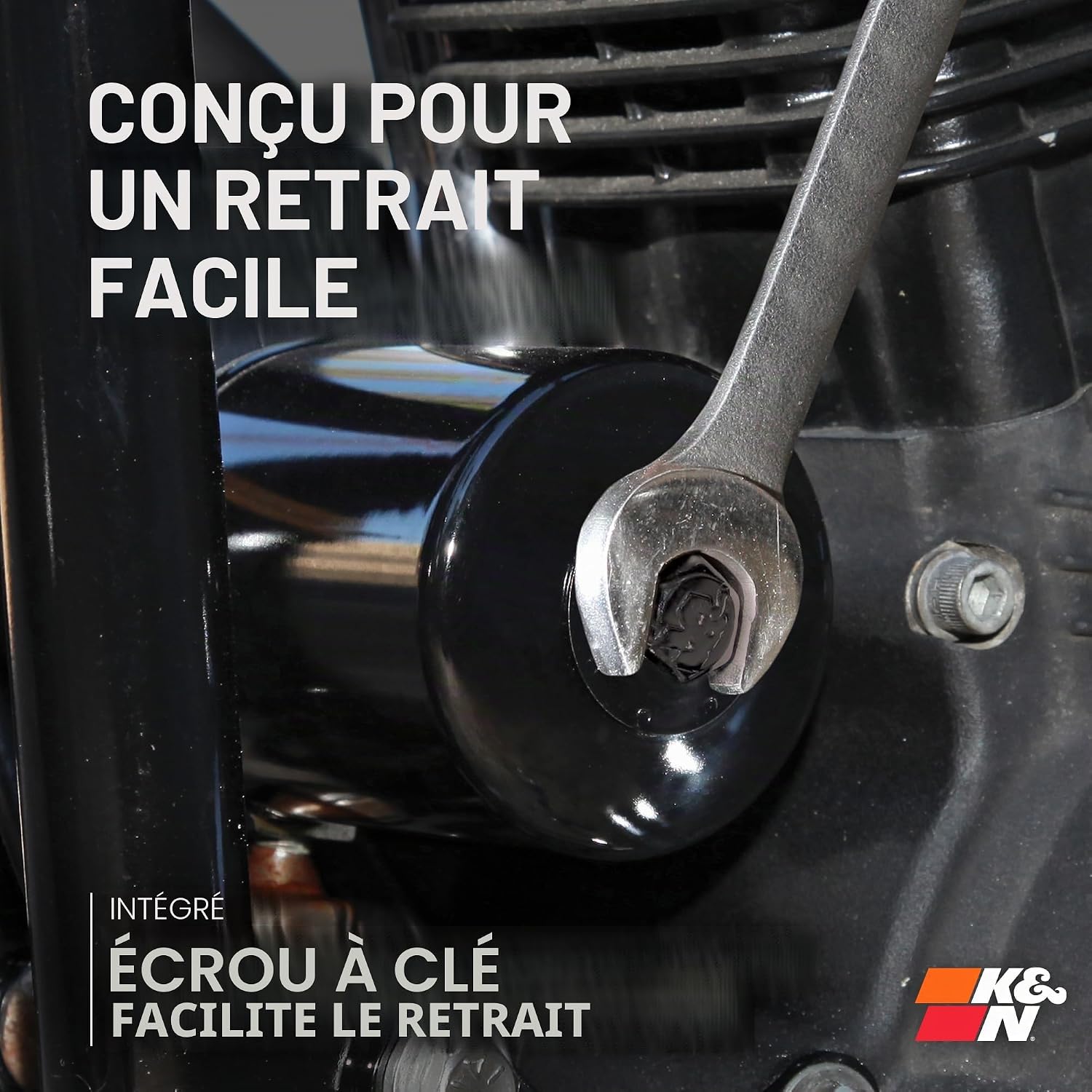 Detalle de K&N Powersports Filtre à Huile KN-170 Bloc 75x94mm, compatible Harley Davidson