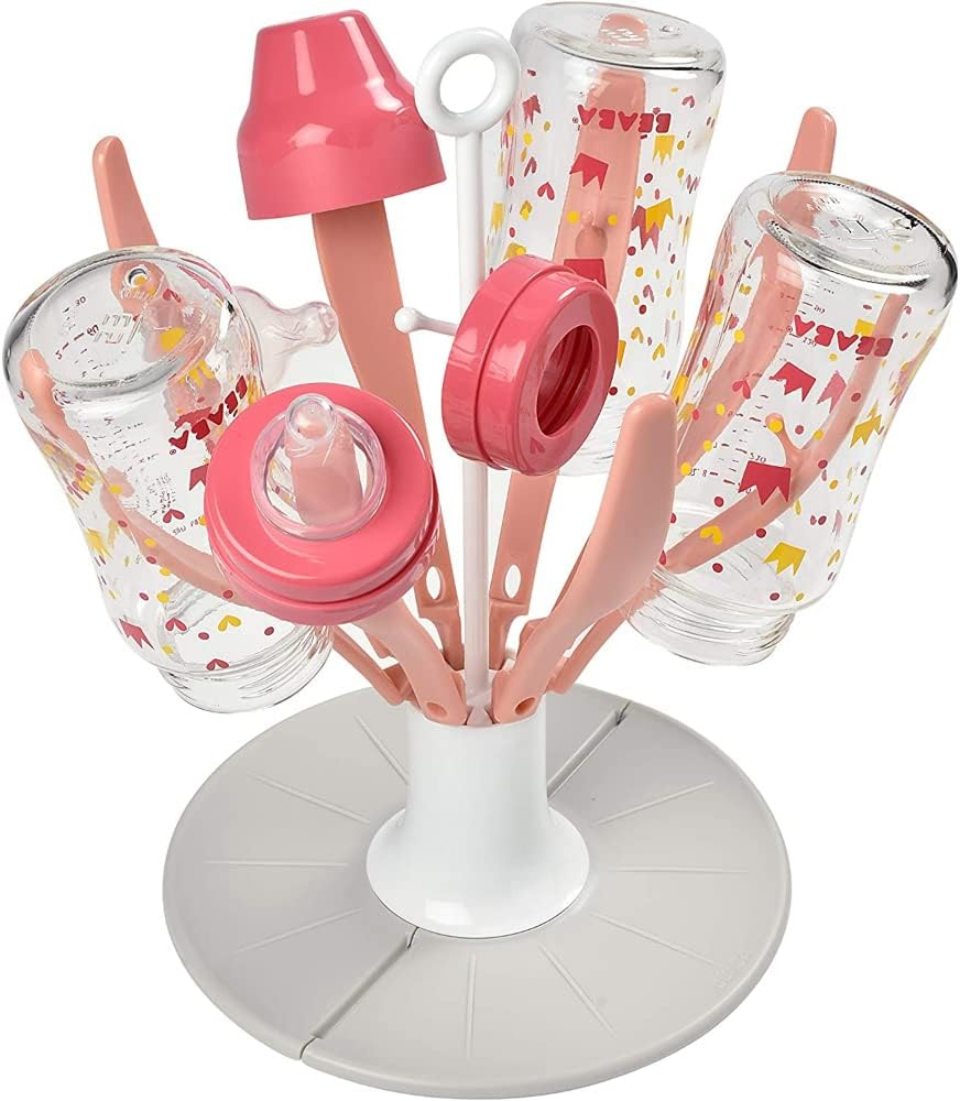 Detalle de Béaba Arbre Flower — égoutte-biberons pliable, compact, pour 8 biberons et accessoires (rose)