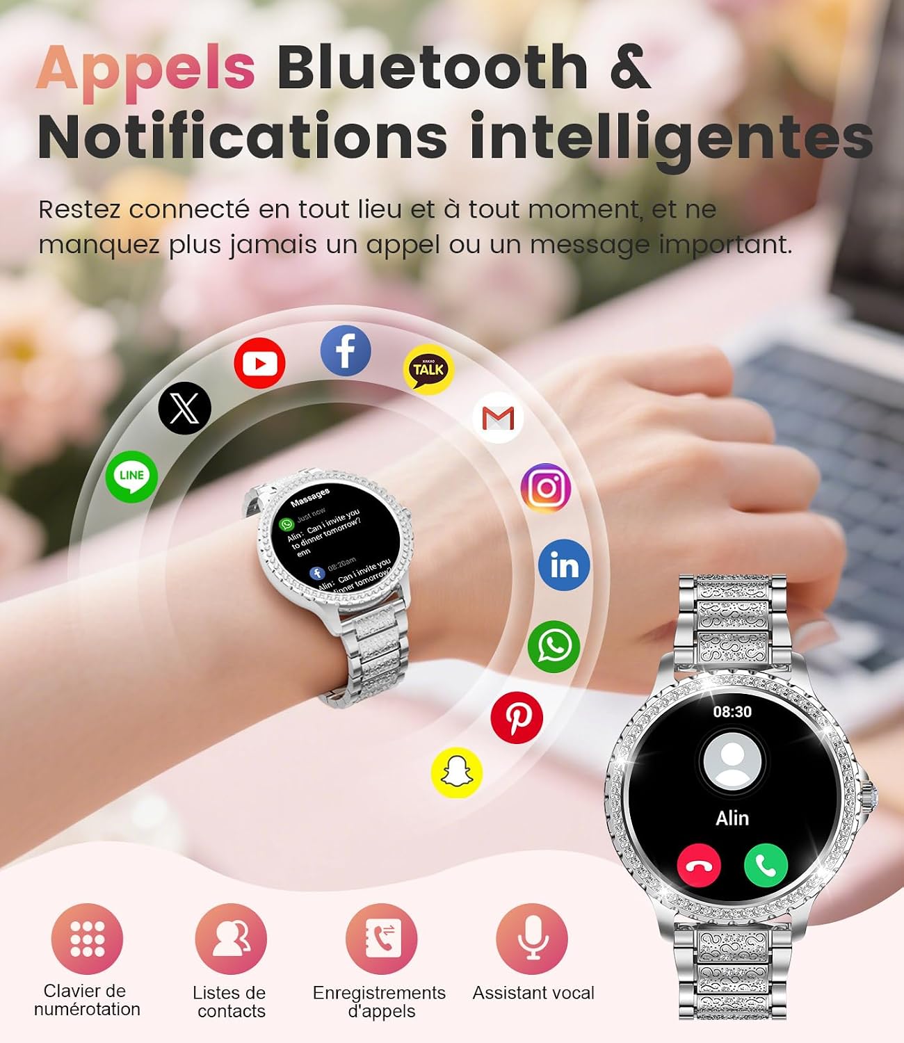 Detalle 2 de FITFLEX Montre Connectée Femme 1,32"