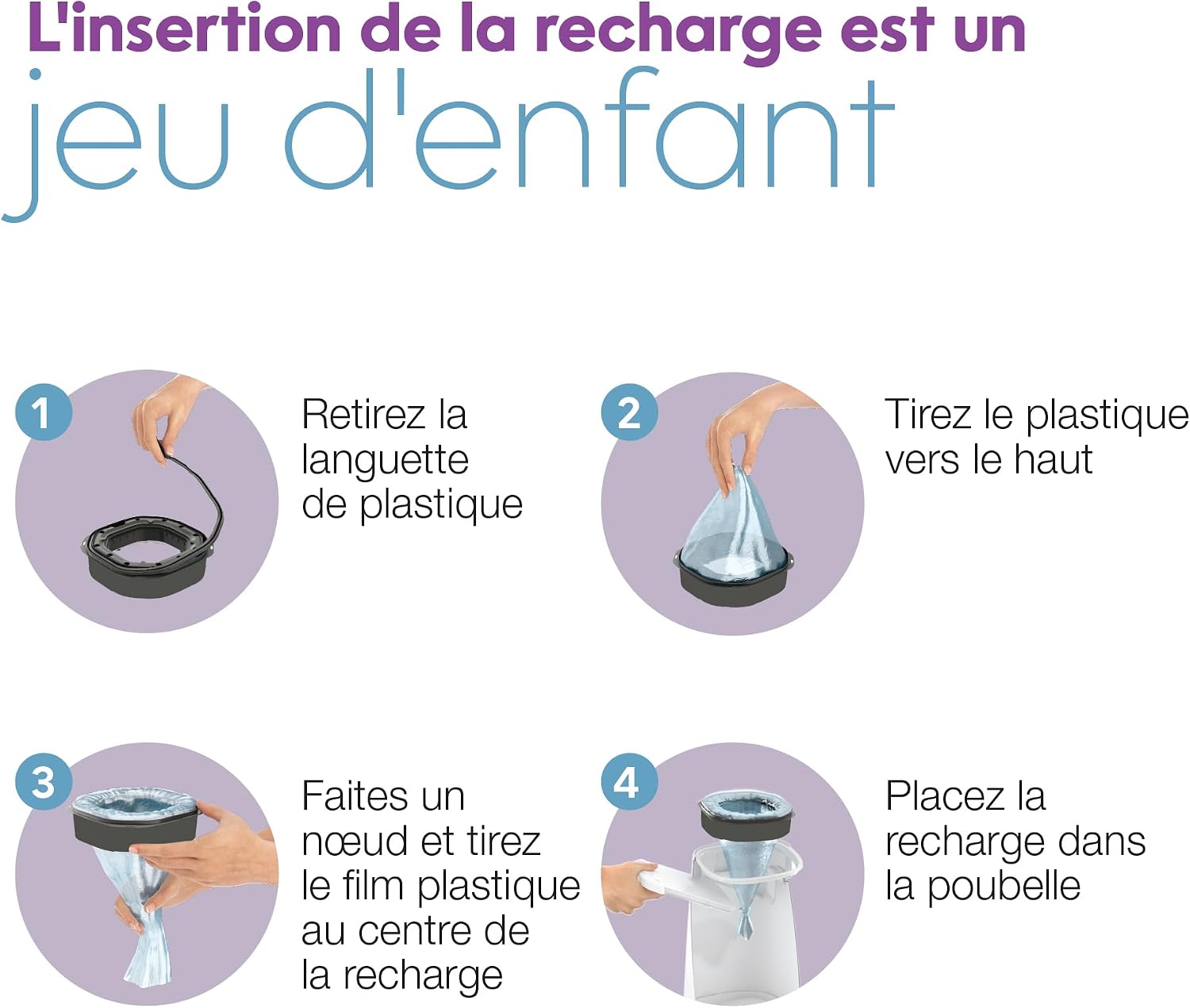 Detalle de Litter Genie Lot de 3 recharges XL super capacité octogonales pour poubelle LitterLocker et Fashion