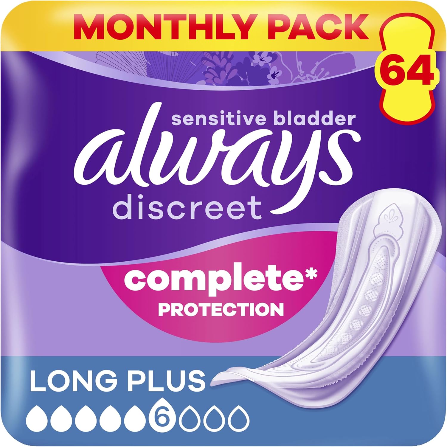 Detalle de Always Discreet 64 serviettes incontinence 🚺