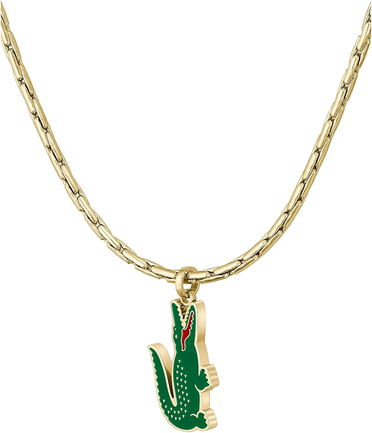 Detalle de Lacoste Collier Pendentif Homme en acier inoxydable – finition argent ou doré (Collection ARTHOR)
