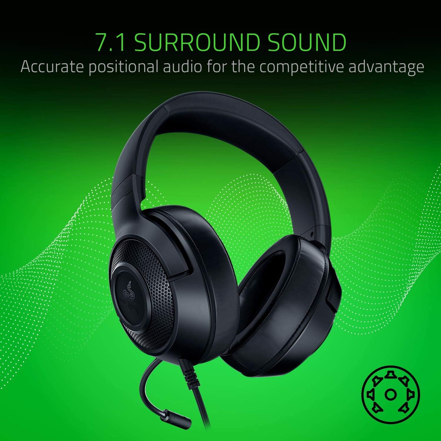 Detalle 2 de Razer Kraken X Lite : Casque de jeu filaire ultra-léger pour PC et consoles