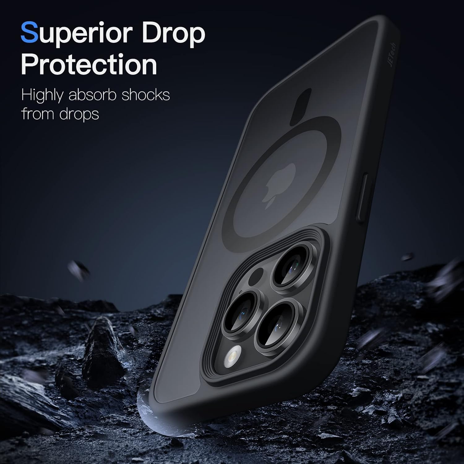 Detalle de JetTech Coque Magnétique pour iPhone 14 Pro (6,1 po) — arrière translucide mate, noir