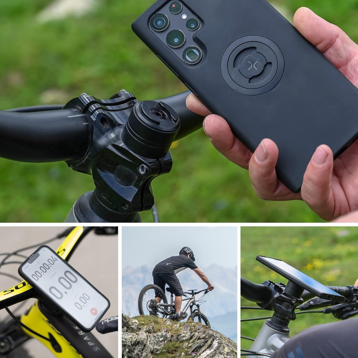 Detalle de SP Connect Micro Stem Bundle SPC+ pour Samsung S20 Ultra : support vélo guidon + fixation magnétique