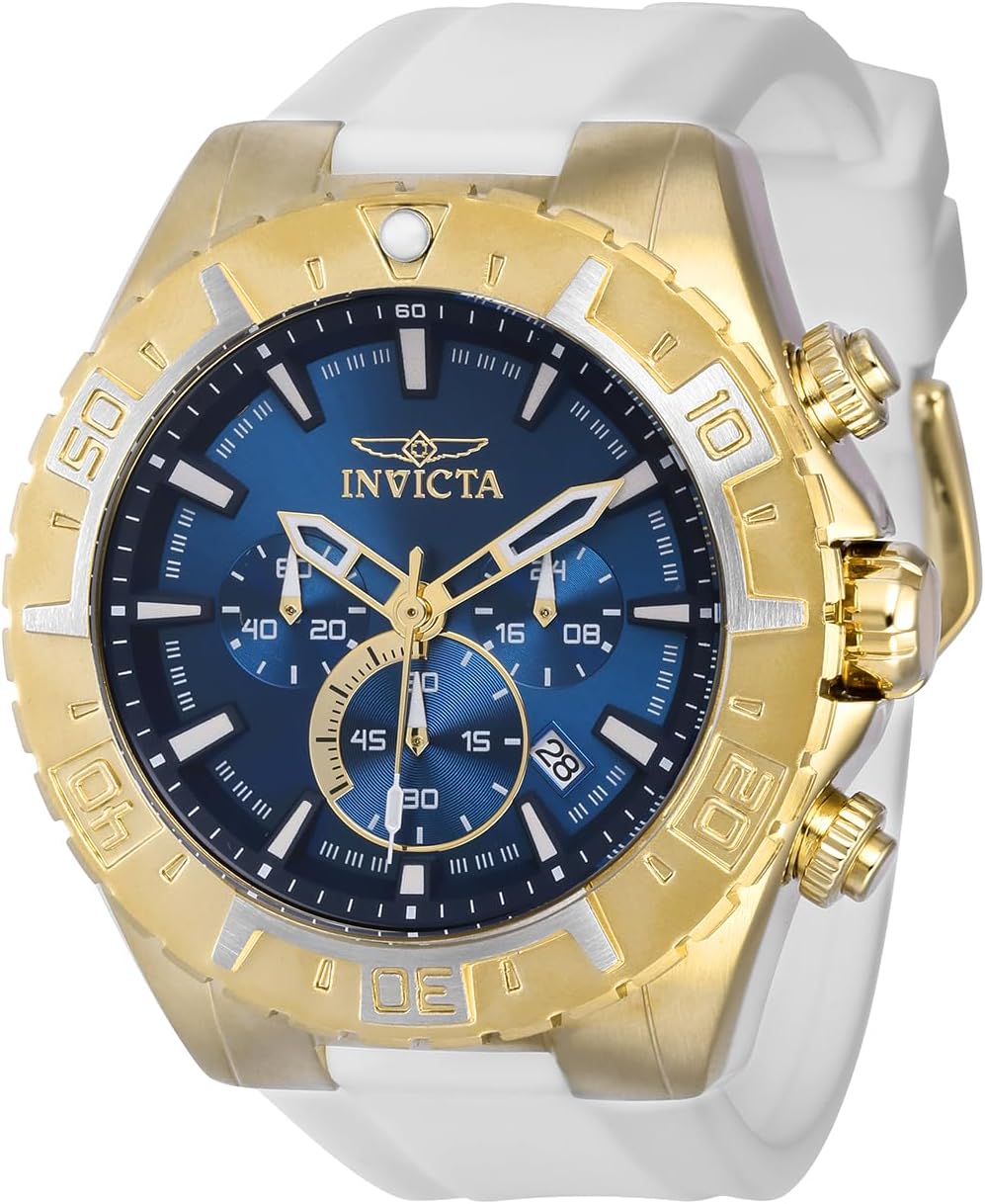 Detalle de Invicta Aviator Homme 49 mm - Montre quartz en acier inoxydable, cadran bleu