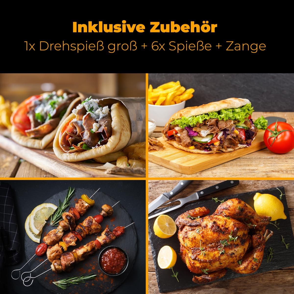 Detalle de Clatronic Döner Multigrill DVG 3686 : gril vertical pour gyros, kebabs et brochettes