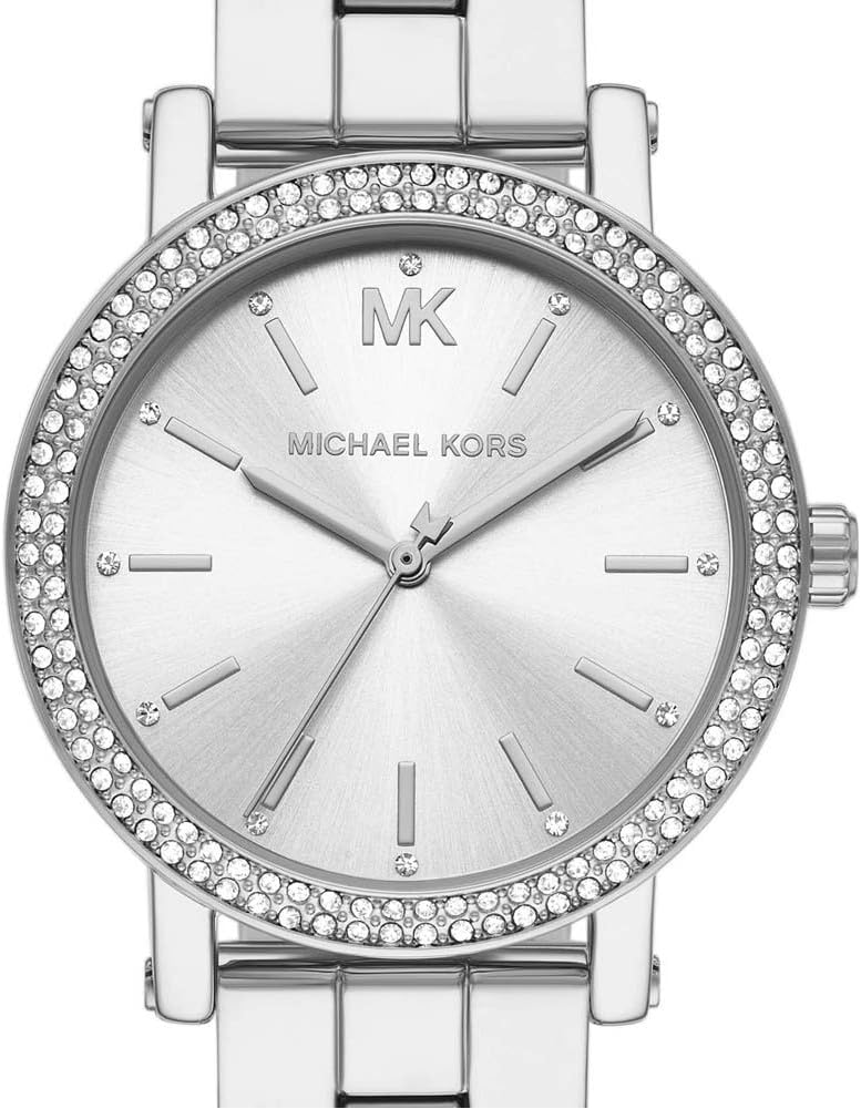 Detalle de Michael Kors Corey Montre Femme – Montre quartz à 3 aiguilles avec bracelet acier ou cuir