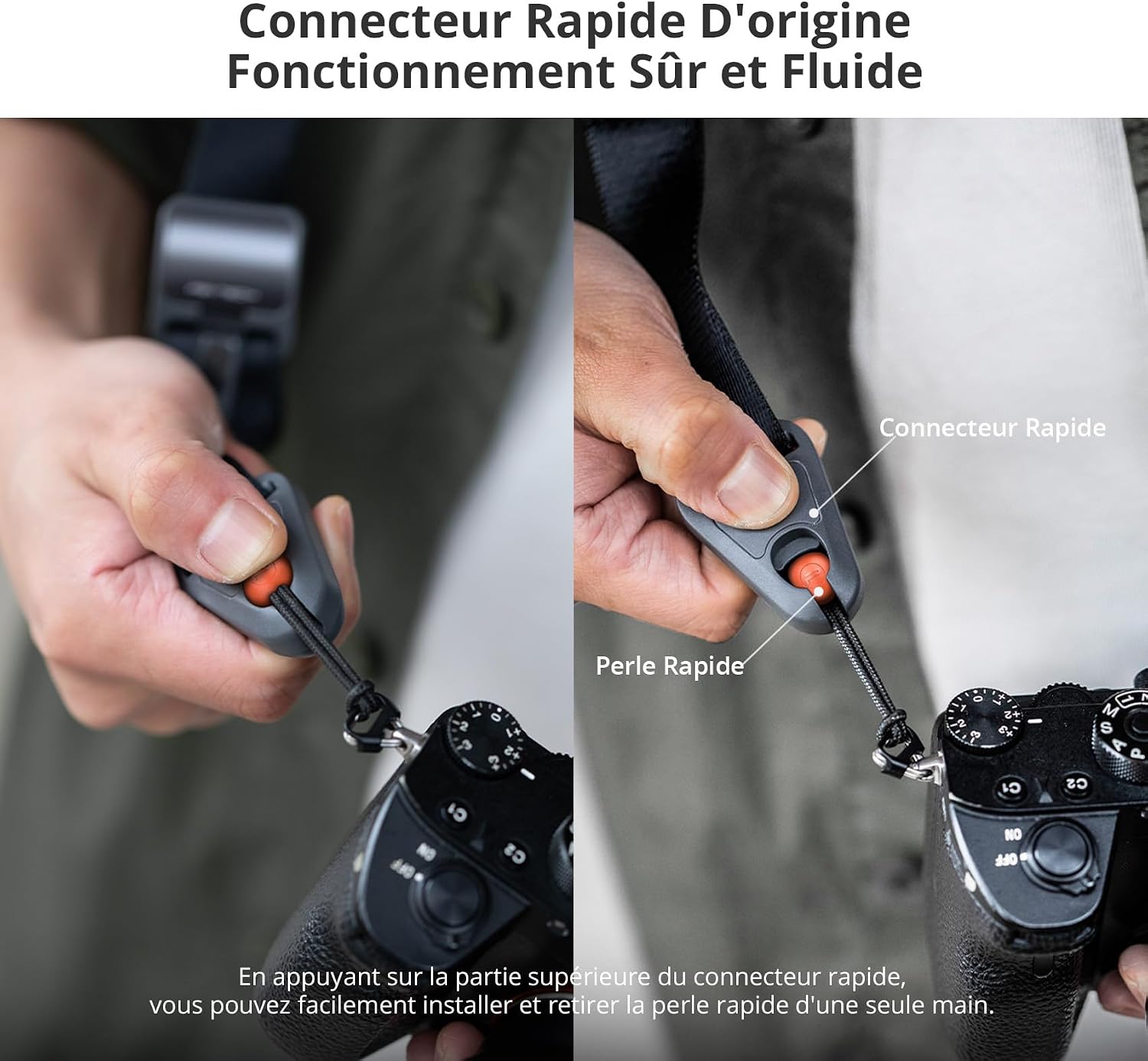 Detalle de PGYTECH Bandoulière pour Appareil Photo – Sangle d’épaule 3-en-1, réglable, avec boucles de dégagement rapide, vert