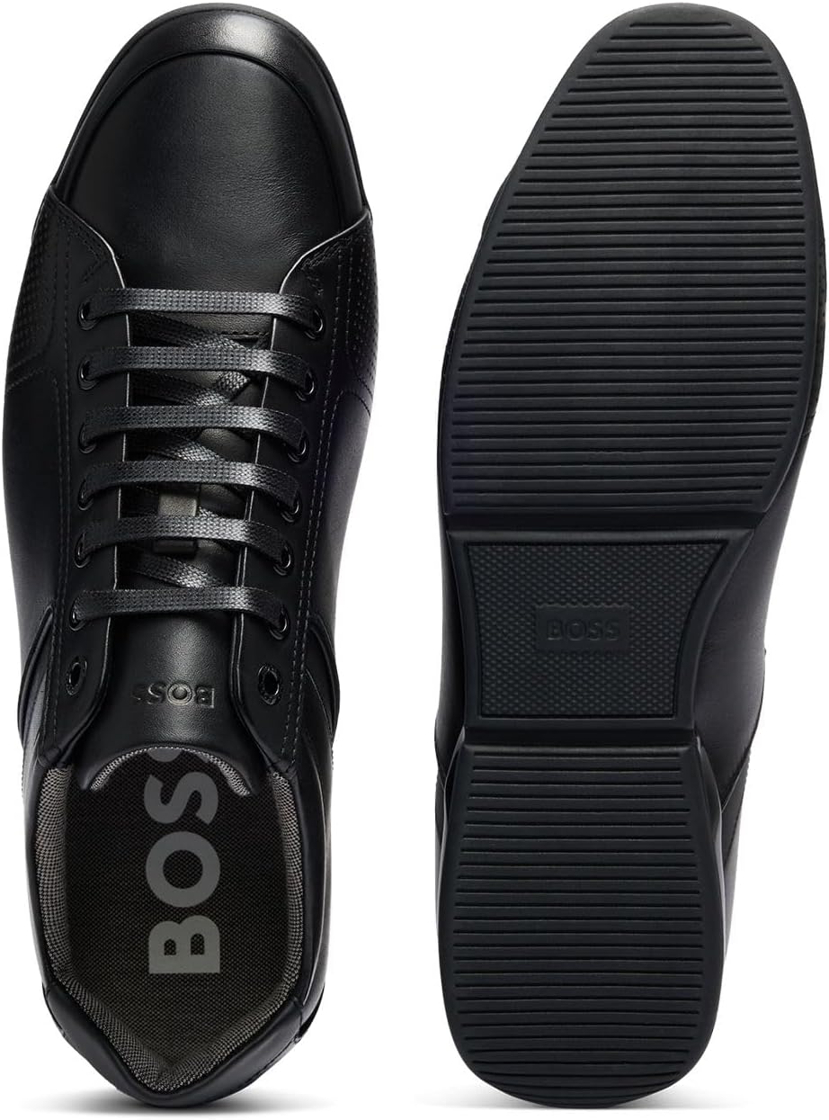 Detalle de BOSS Saturn Lowp Baskets en Cuir avec Doublure Anti-odeurs – Homme