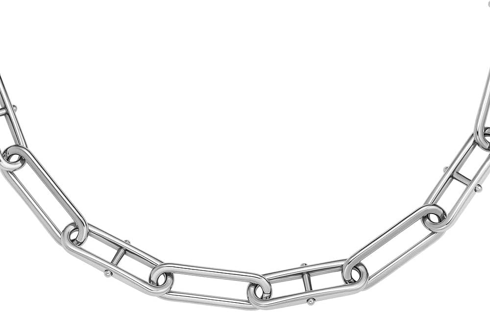 Detalle de Fossil collier femme en acier inoxydable argenté 32029431 (taille unique)