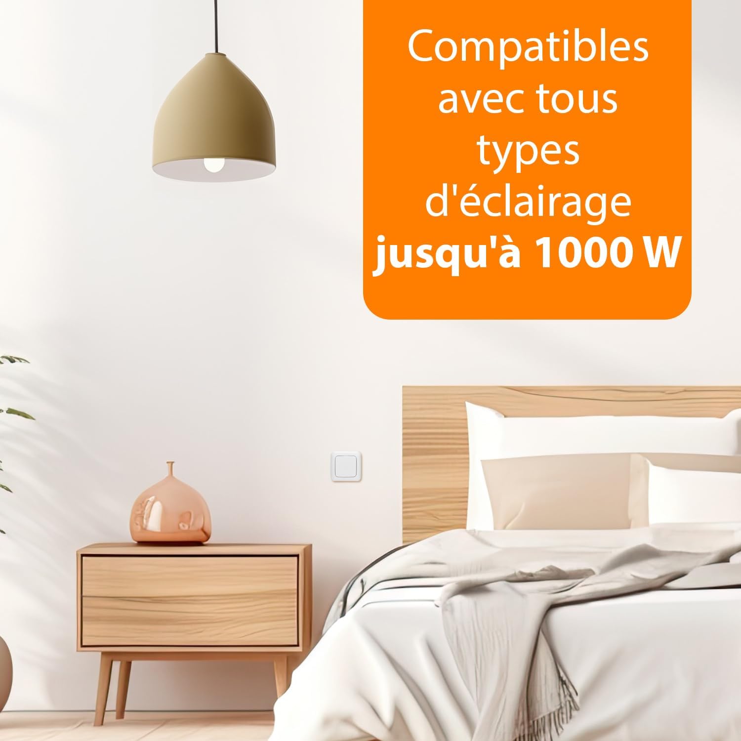 Detalle de Smartwares SH4-99567 Kit domotique Plug & Connect pour chambre : 3 interrupteurs sans fil + 1 module encastrable