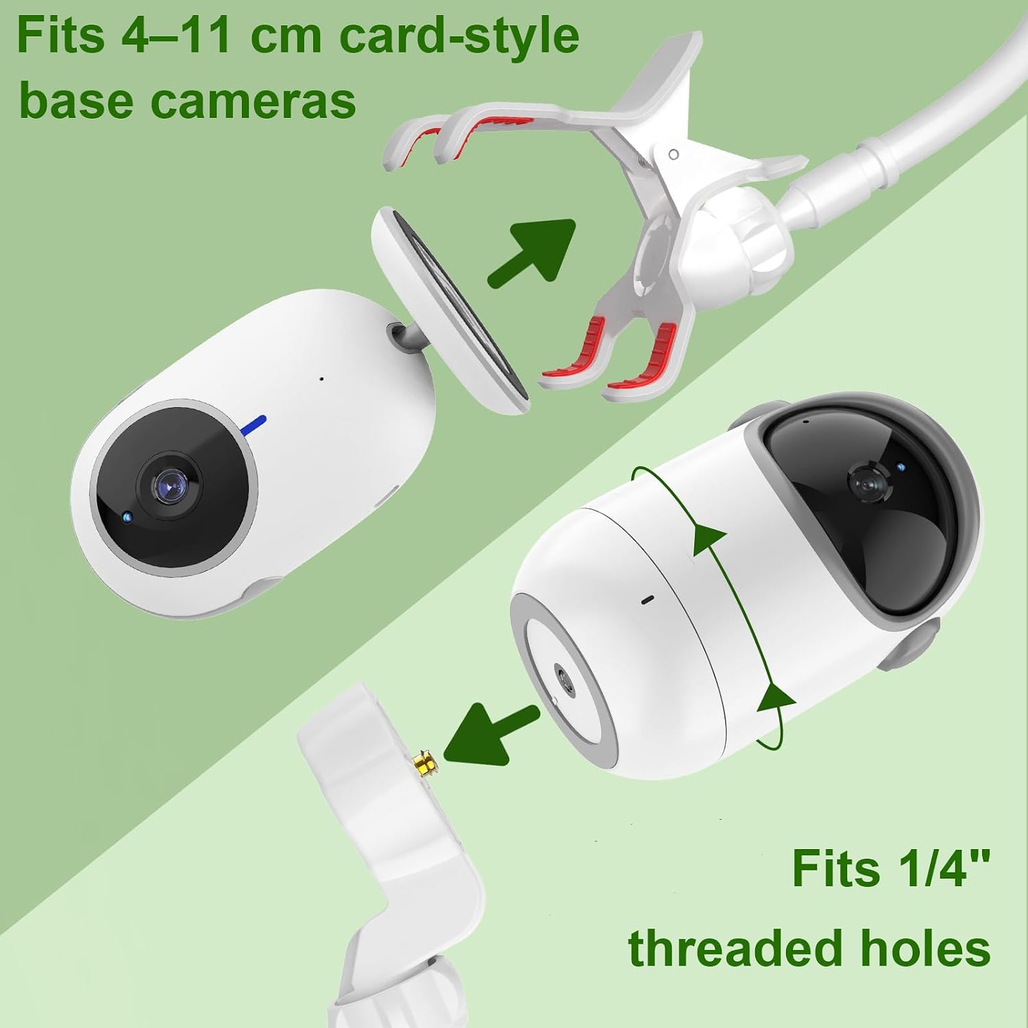 Detalle 2 de TakTark Support universel pour babyphone : support flexible avec pinçe et adaptateur 1/4